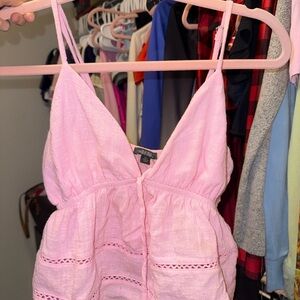 Pink Spaghetti Strap Top